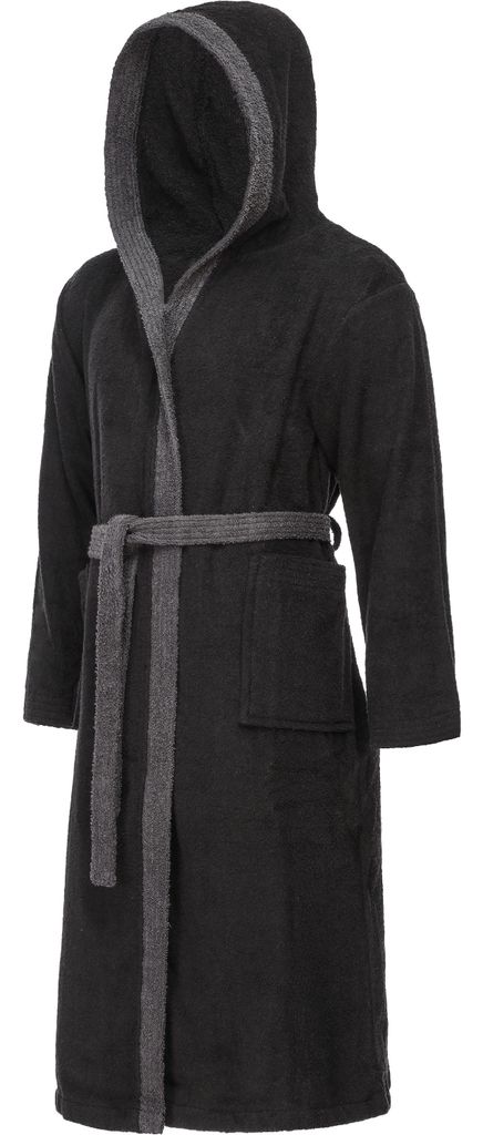 Ladehed Bademantel Damen Frottee Bademantel Aus 100% Baumwolle LA40 102 Langform Baumwolle Kapuze Elastischer Bund Amaranth D02