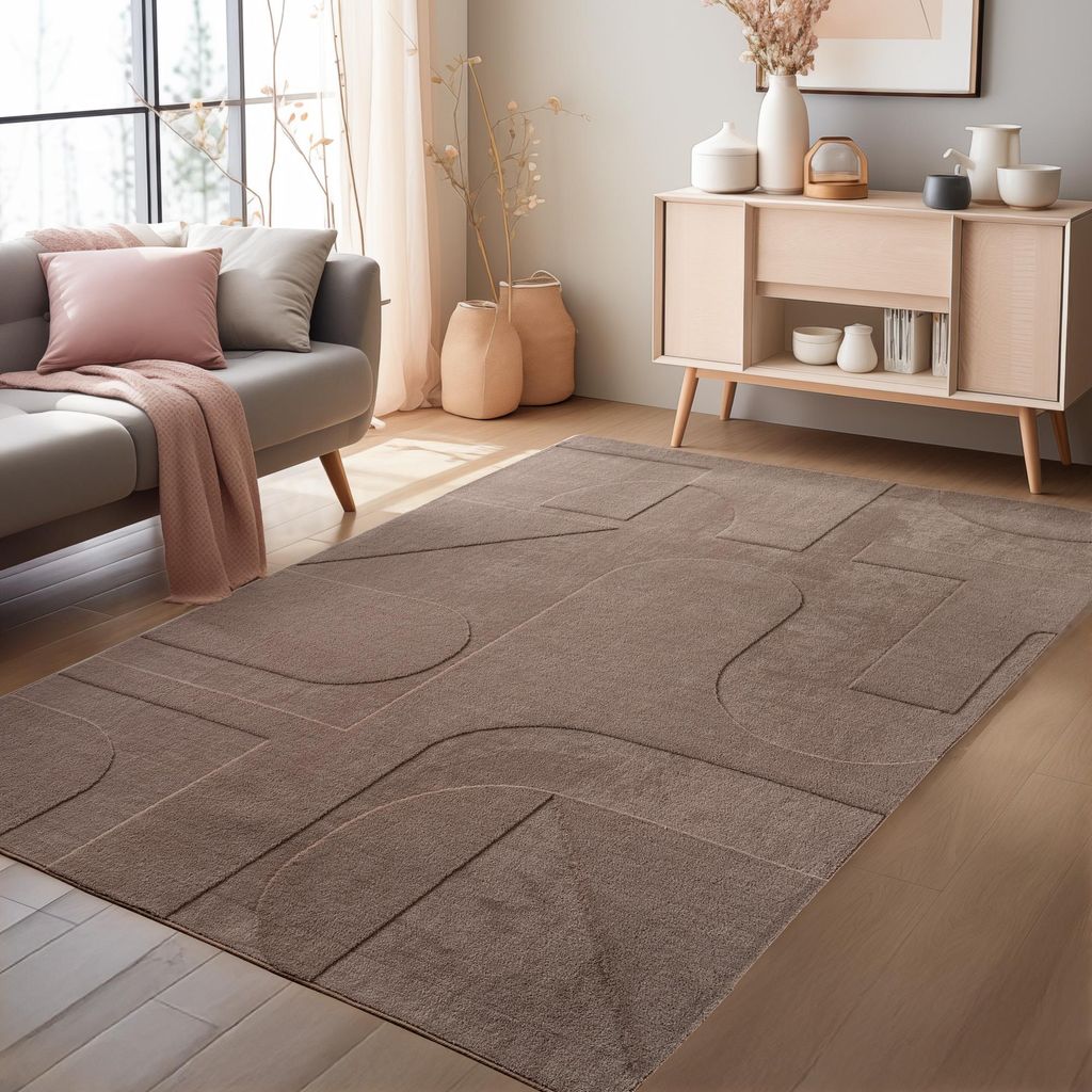 Homebyhome Tapis Boho Scandinave à Poils Courts avec Effet Image du produit 