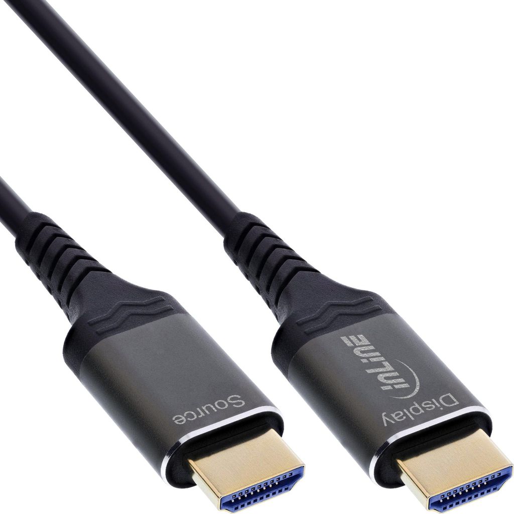 InLine HDMI AOC Kabel, Ultra High Speed HDMI Kabel, 8K, Aluminium, 10m