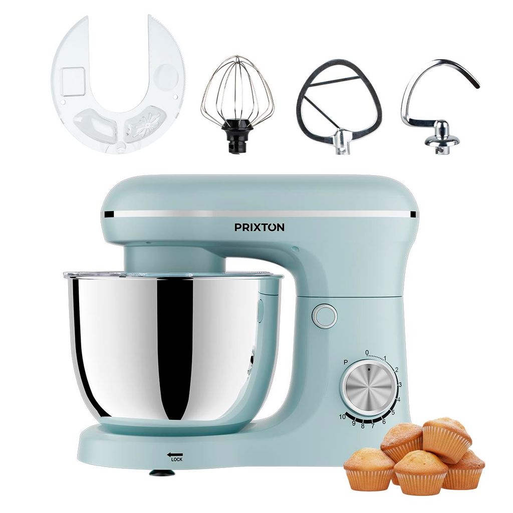 PRIXTON KR250 Mixer | 5 Liter, 1500 W, Edelstahl, Blau