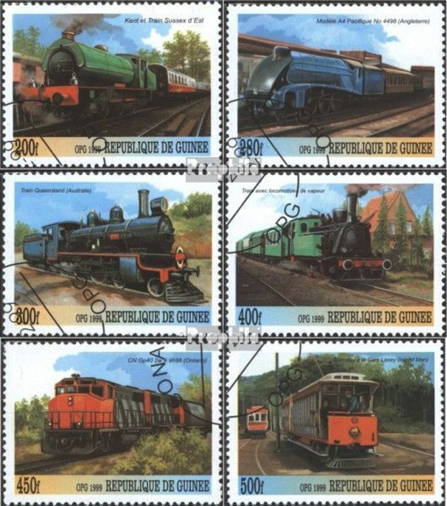 Briefmarken Guinea 1999 Mi 2722-2727 (kompl.Ausg.) gestempelt Lokomotive