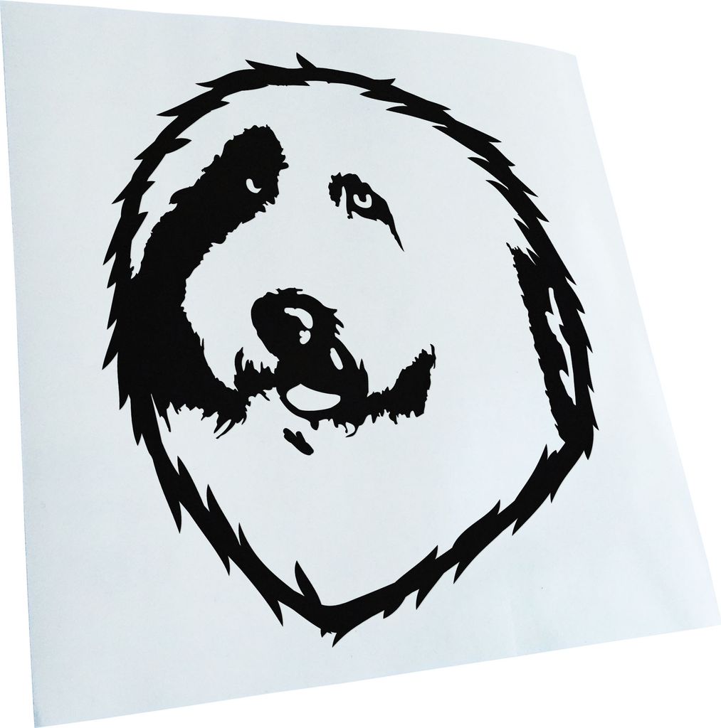 Kiwistar - Autoaufkleber - old english sheepdog Hund - Schwarz - 50x42cm - Aufkleber für Auto, Laptop, Fahrrad, LKW, Motorrad mehrfarbig JDM Decal...