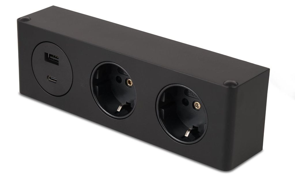 kalb | Multiprise à 3 prises : 2 prises 230 V et 1 port USB Image du produit 