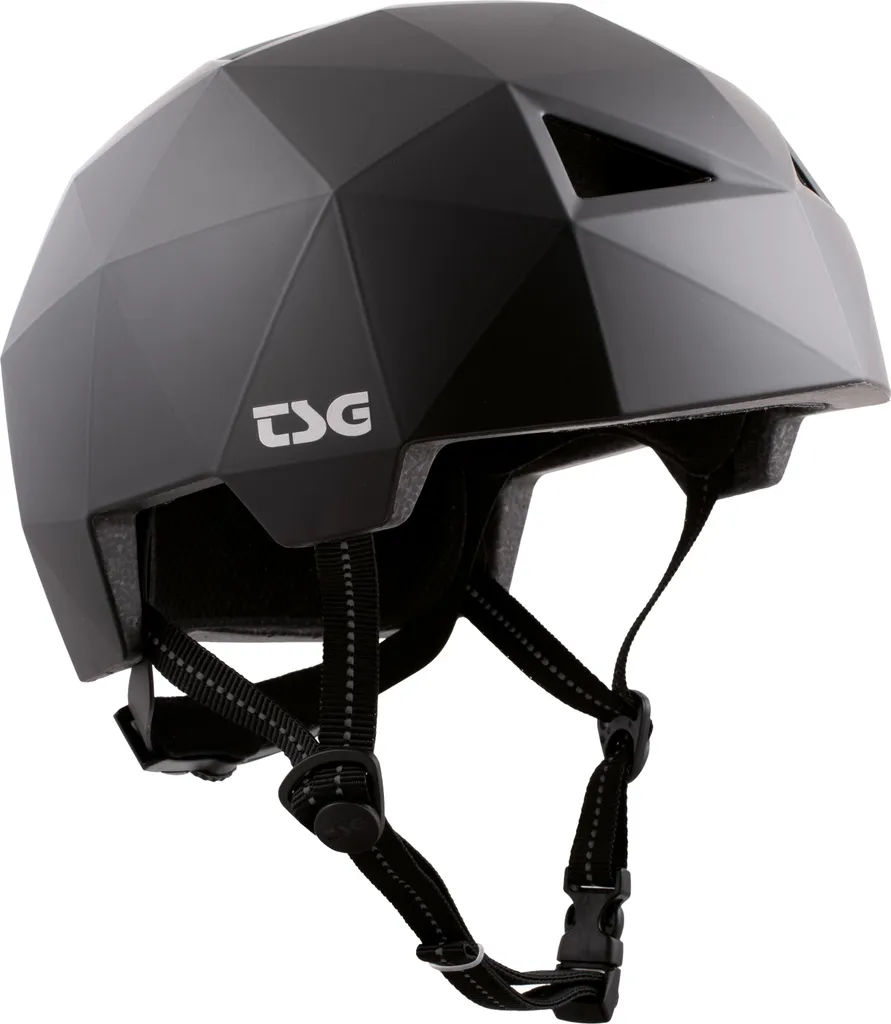 Casque TSG Geo Solid Noir Satiné Léger et Ventilé en Taille S/M Mixte