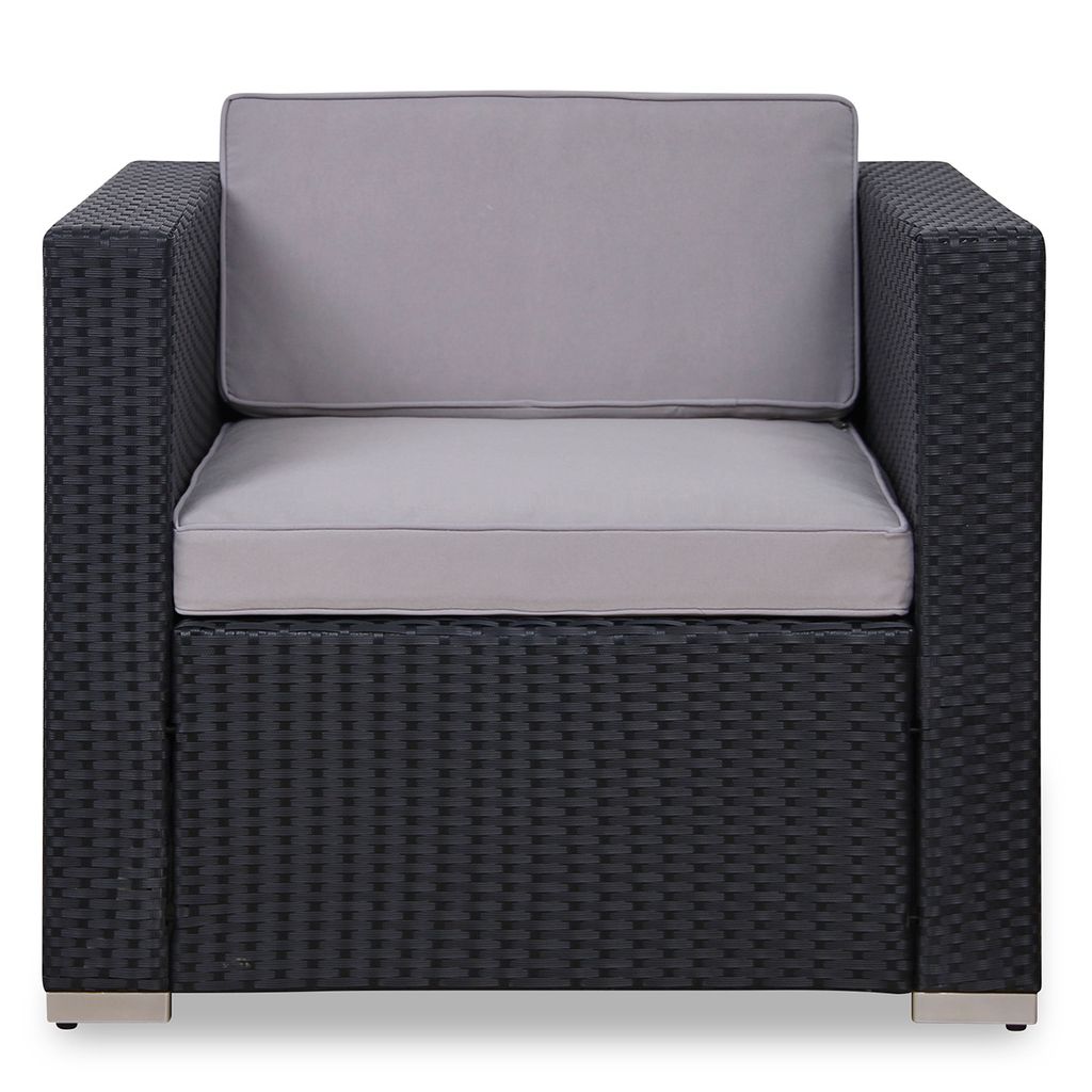 SVITA Sessel für Polyrattan Lounge Lugano/California Ergänzung Rattan Grau 