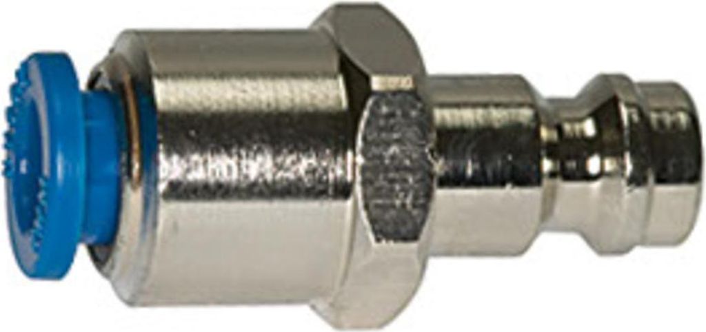 A close-up studio shot of a pneumatic fitting.