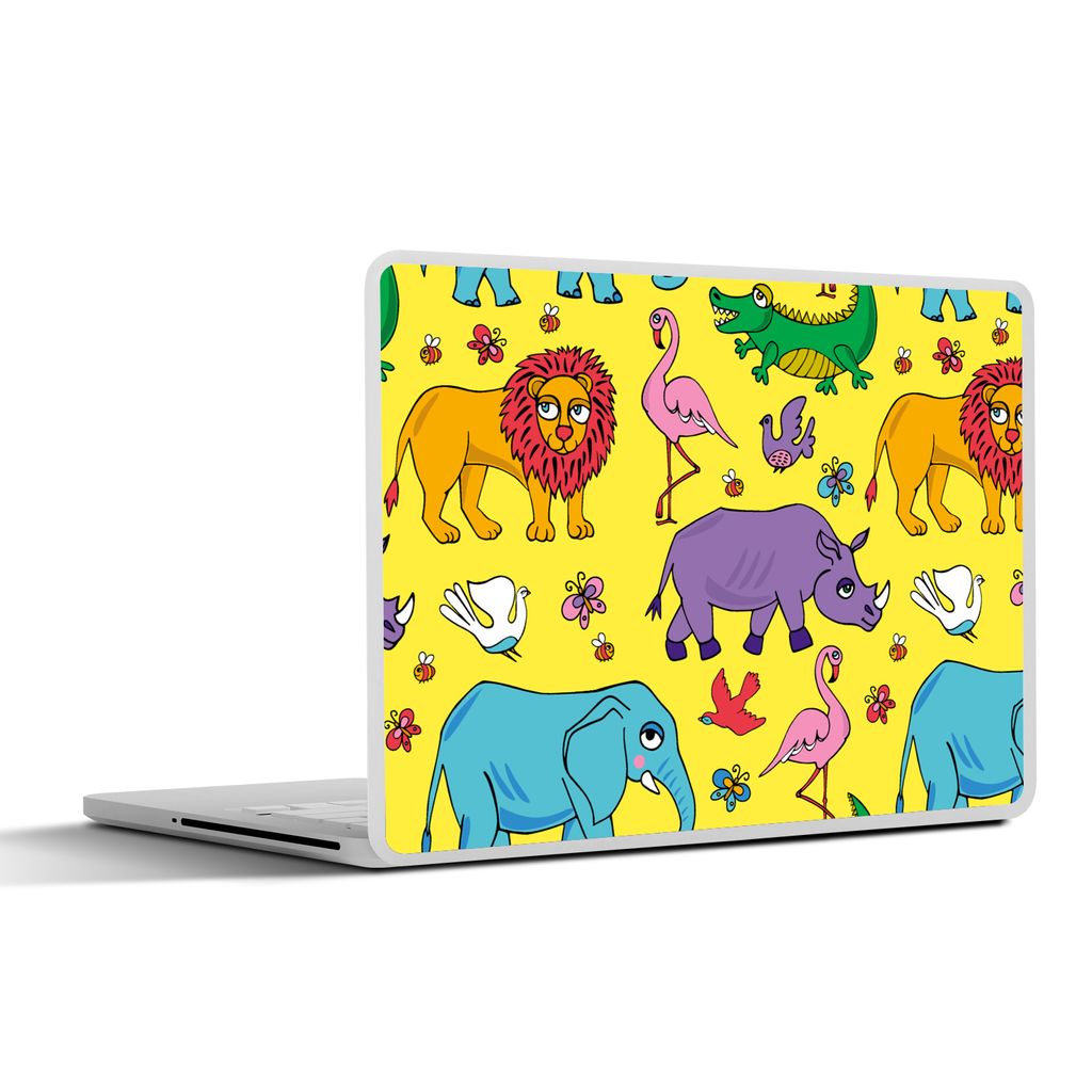 MuchoWow Laptop Aufkleber Sticker Cover Flamingo - Tiere - Muster 32.5x23.5 cm - Sticker für Laptop - Selbstklebend