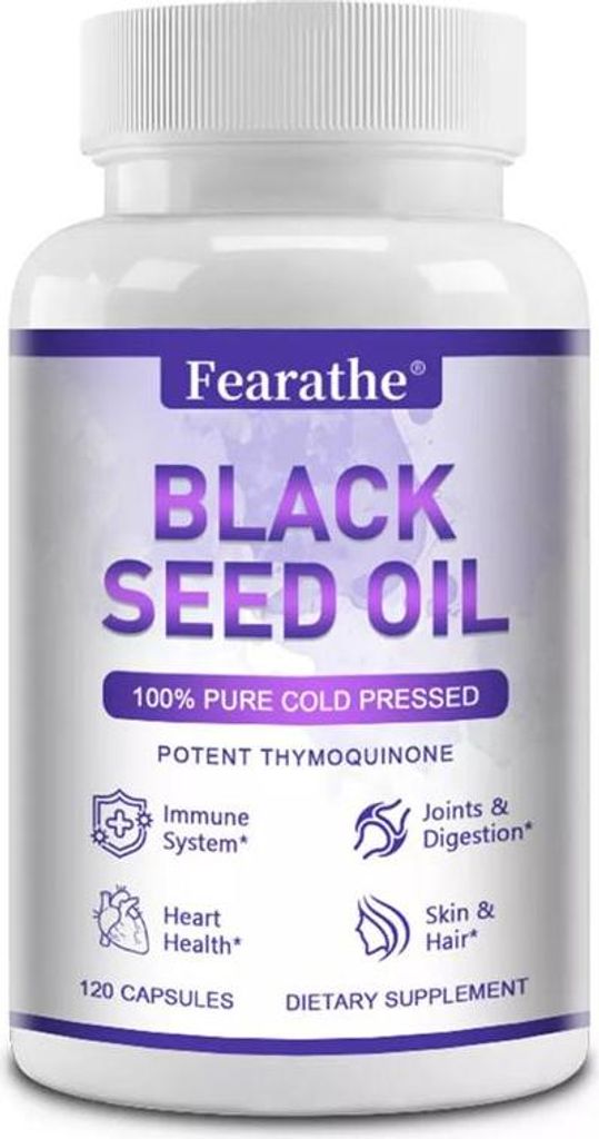 Black Seed Oil 1000mg (120 Kapseln) Nahrungsergänzungsmittel, Herz, Haare, Nägel, Haut, Immunsystem, Verdauung, Gelenke