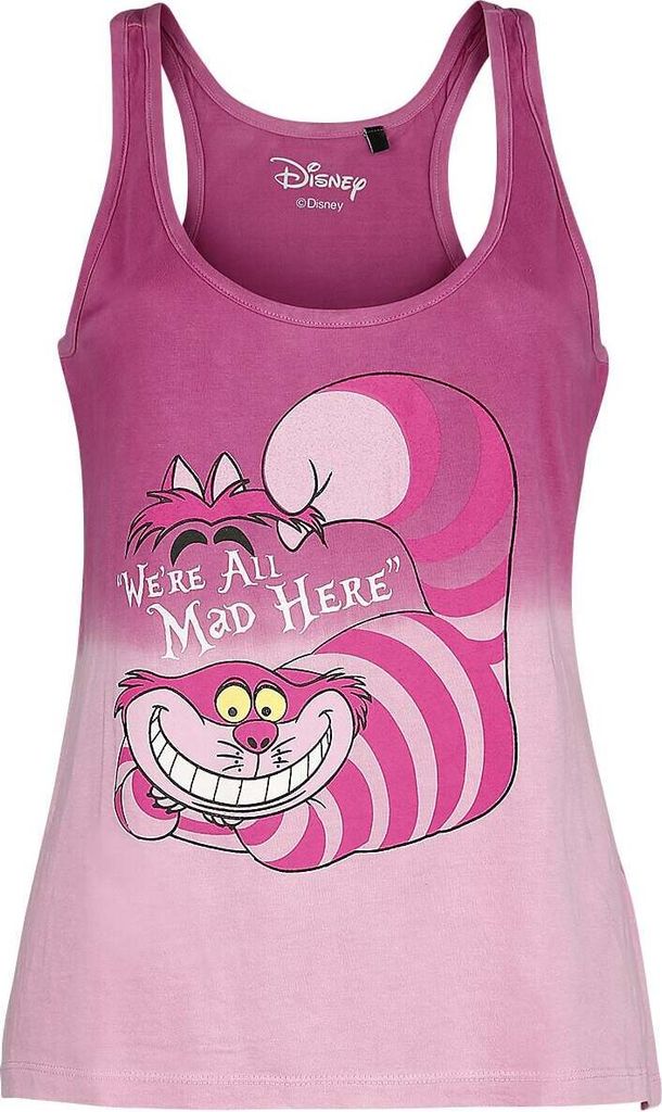 Alice im Wunderland Top Damen Grinsekatze - We're All Mad Here rosa L