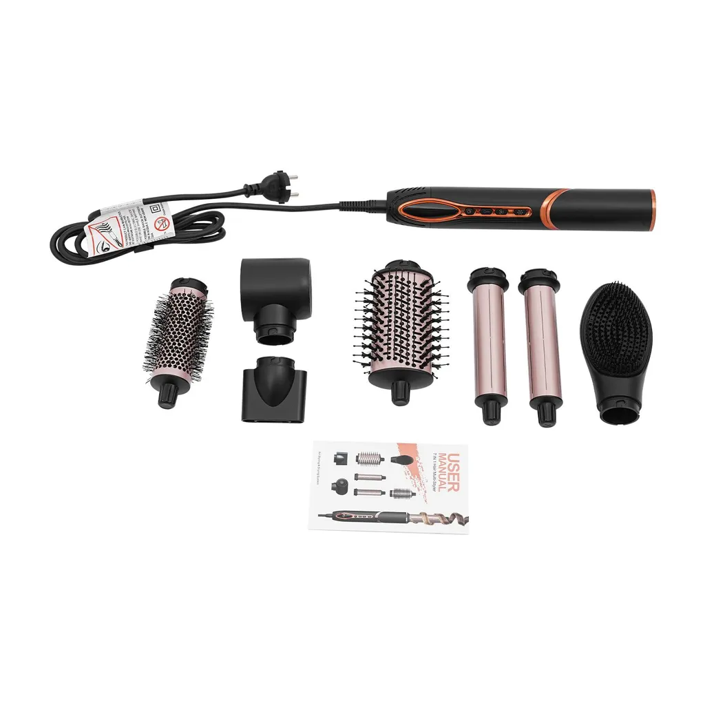 Fer à friser à air chaud et brosse soufflante pour volume et boucles