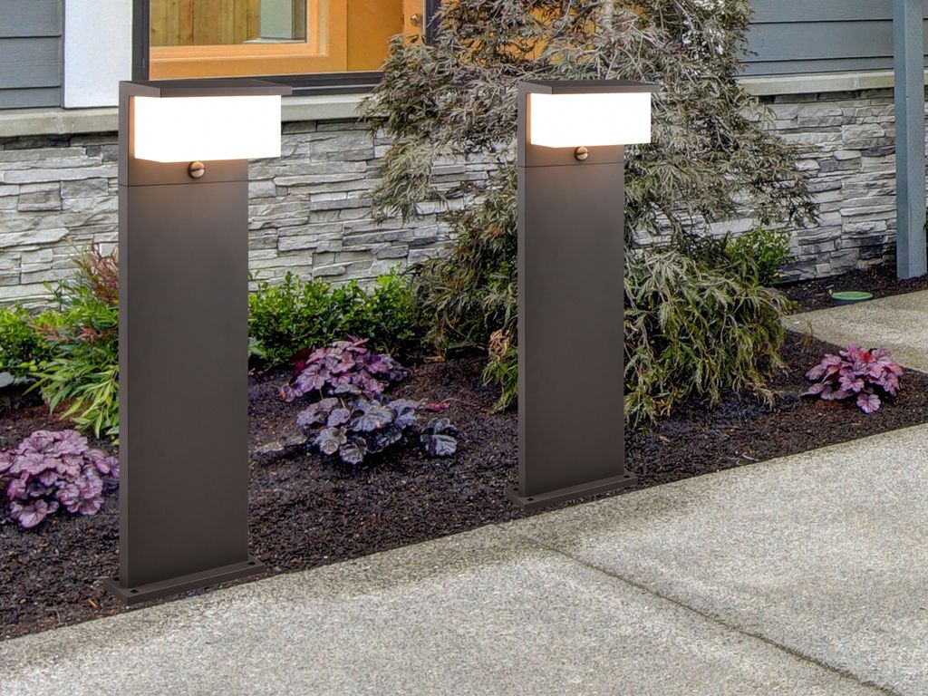 LED Außen Wegeleuchten mit Bewegungsmelder 2er SET Gartenleuchten mit Strom
