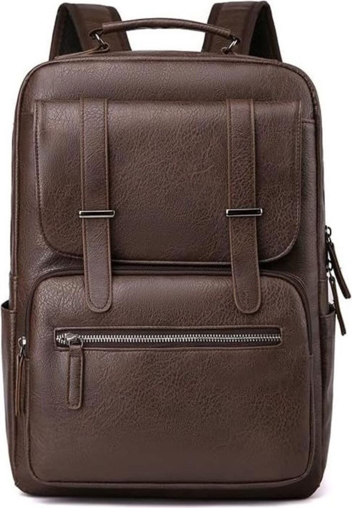 Herren Kunstleder Rucksack Cityrucksack Businessrucksack Alltagsrucksack Orane Dunkelbraun