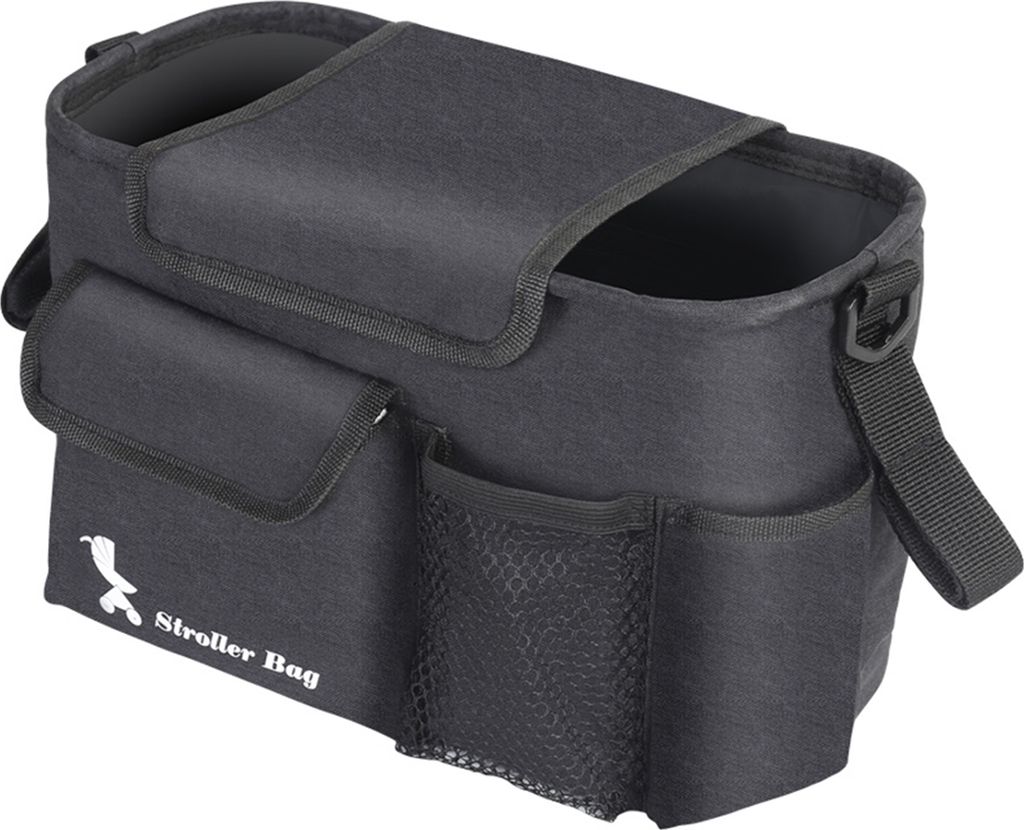 Kinderwagen-Organizer-Tasche Universelle Kinderwagen-Aufbewahrungstasche mit abnehmbarem Schultergurt-Getraenkehalter Kinderwagen-Zubehoer fuer Win...