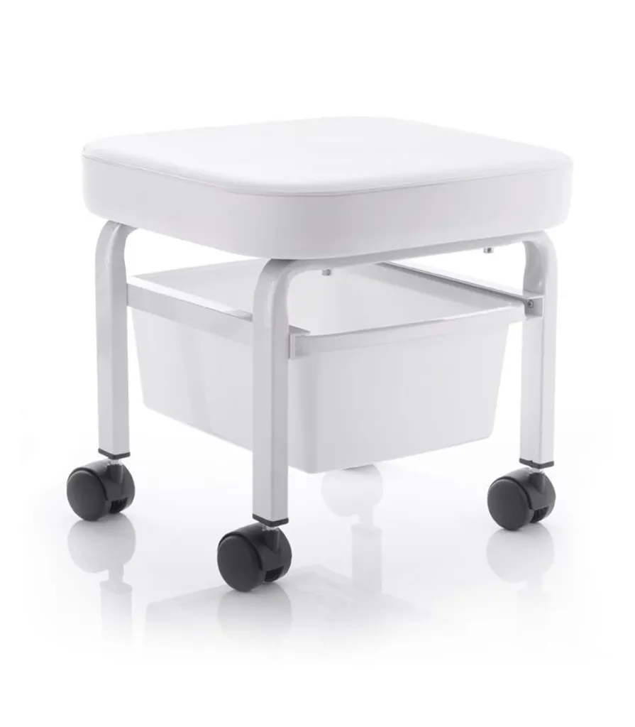 Tabouret de pédicure pour institut de beauté avec récipient de soin 5L