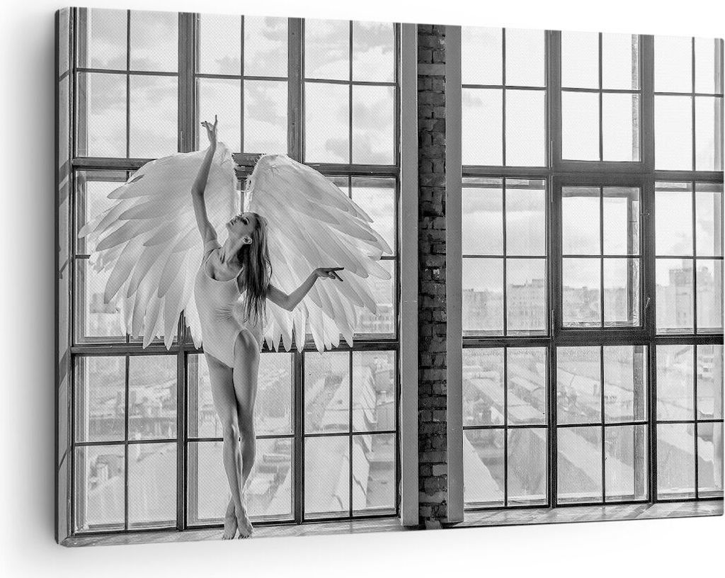 Bild auf Leinwand - Leinwandbild - Einteilig - Frau Engel Ansicht - 70x50cm - Wand Bild - Wanddeko - Wandbilder - Leinwanddruck - Bilder - Wanddeko...