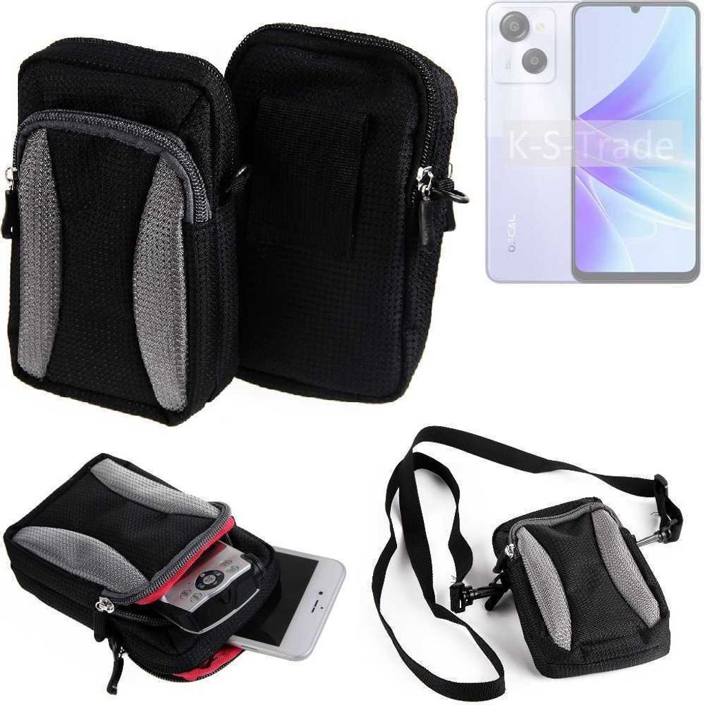 K-S-Trade Holster Schutz Hülle kompatibel mit Blackview Modern 8 Handy Hülle Gürteltasche Umhängetasche mit Zusatzfach schwarz
