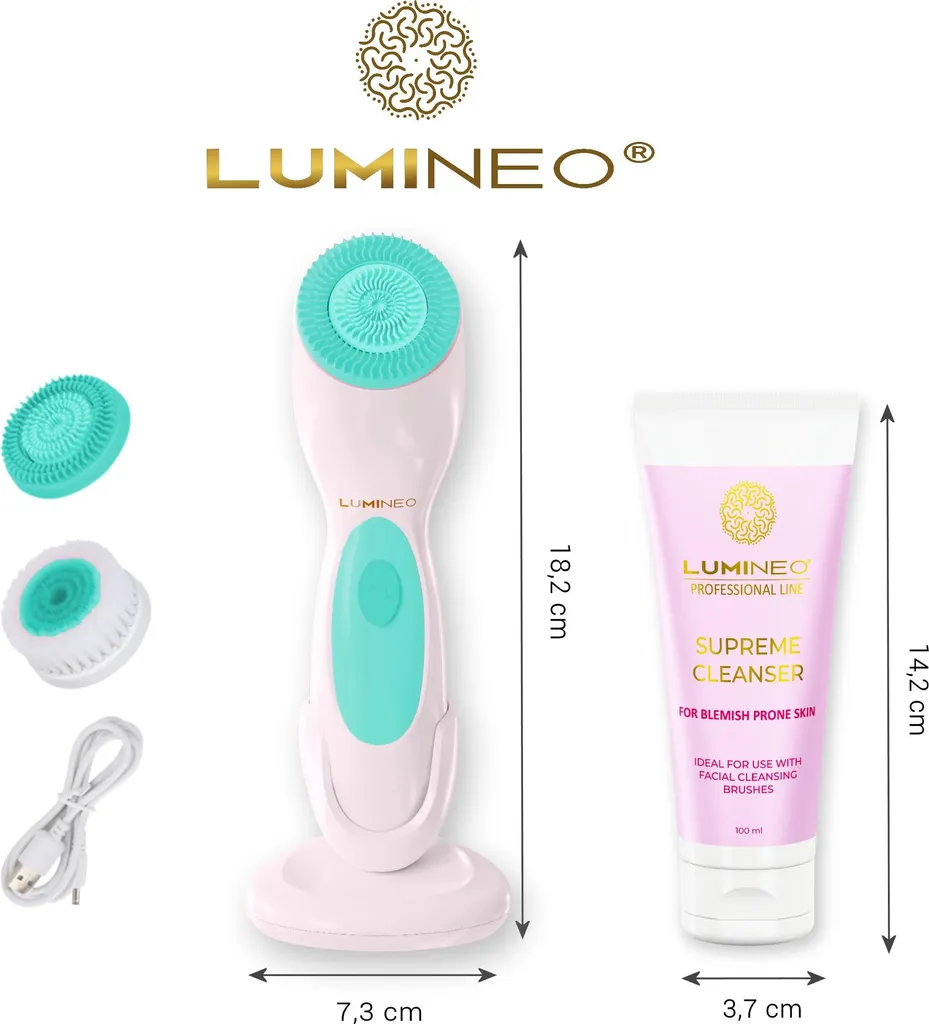 Lumineo Professional Line Brosse Visage Turquoise et Gel Peau Acnéique - 2