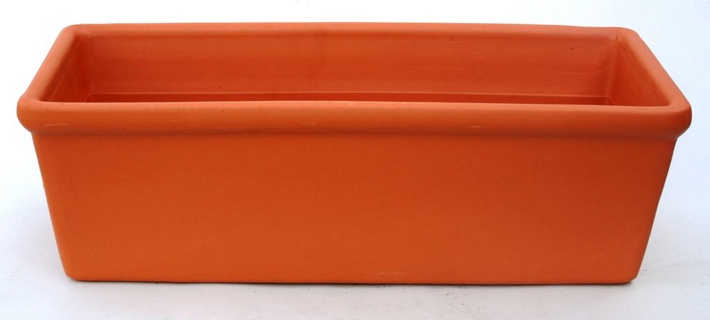 BLUMENKASTEN massives TERRACOTTA ohne Muster 40cm
