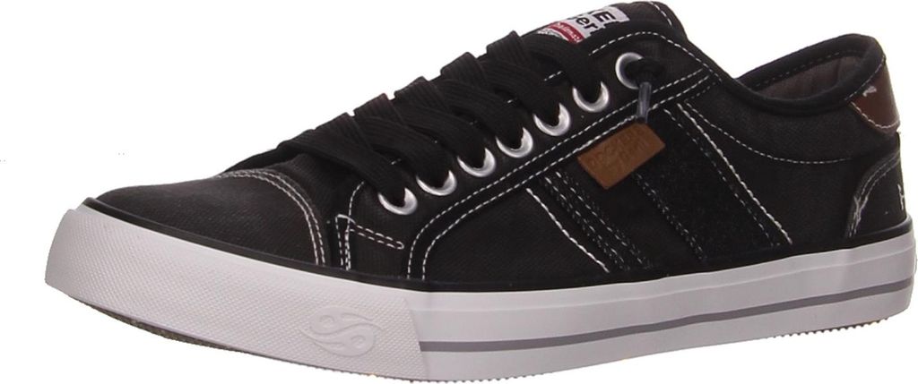 Dockers Schnürhalbschuhe bequem in schwarz, Gr. 45