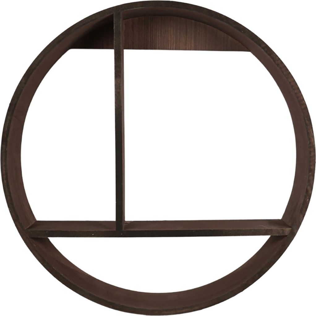 Wandregal Ø 37 cm Holz Dunkelbraun Produktbild 