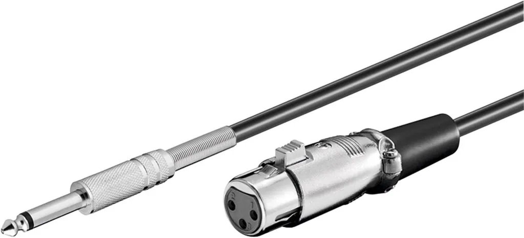 Cavo Audio Goobay 6m per Microfono - Presa XLR a Spina Jack 6.35mm