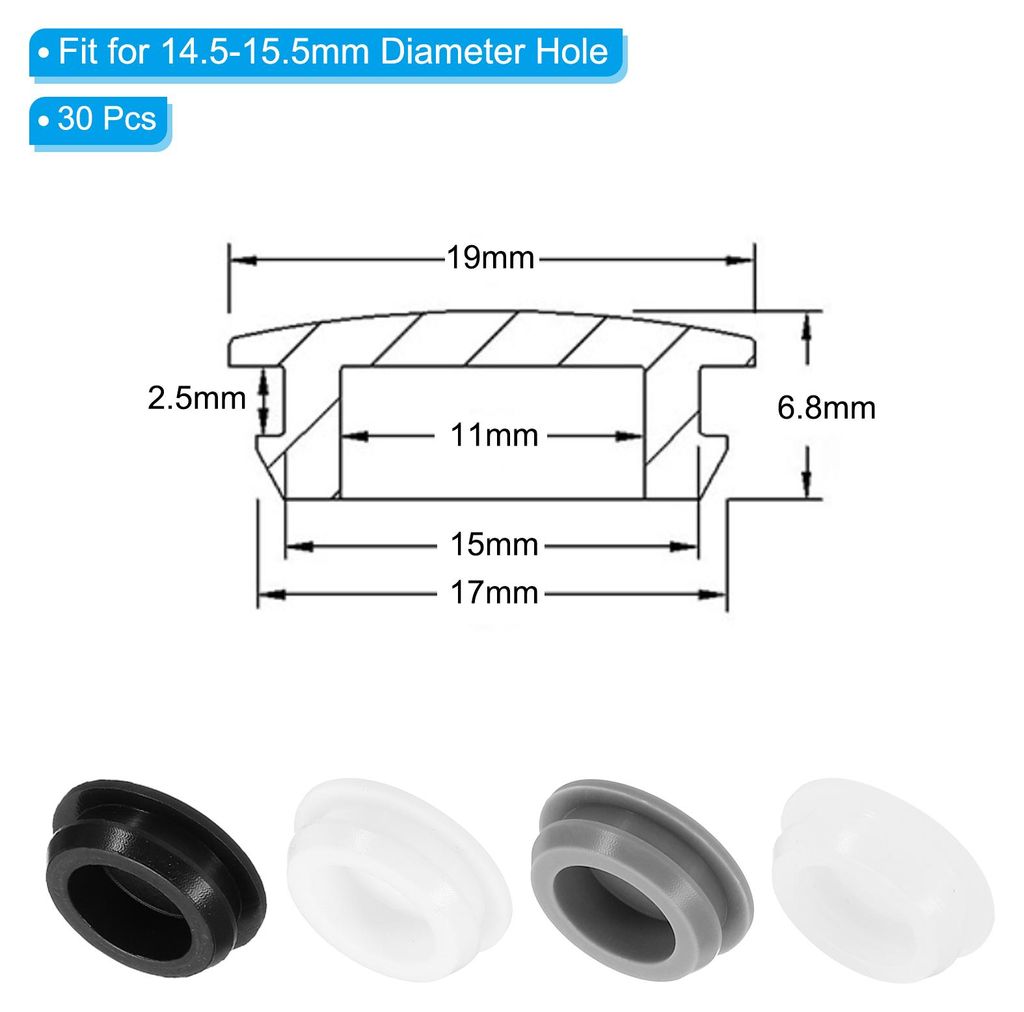 30 Stš¹ck 15mm Durchmesser Silikon Abdeckkappen fš¹r Bohrl?cher, in Riegelform M?bel-Lochverschluss-Knopf-Schutzabdeckungskopf Passend fš¹r 1...