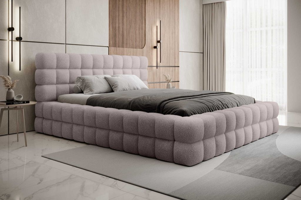 YOURHOUSE24 Polsterbett Dizzle Bett Doppelbett Bettgestell mit Lattenrost (Farbe: Jaffray 24, Größe: 180x200 cm)