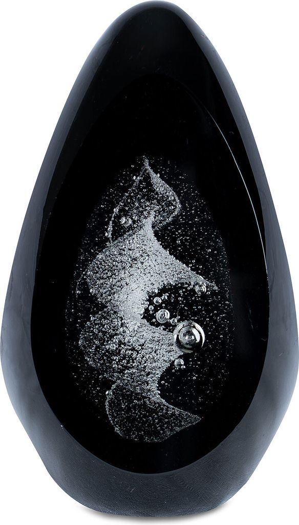 Design Glas Skulptur H15cm Schwarz Weiß Kunst Unikat Produktbild 