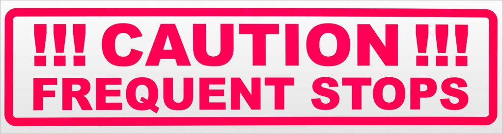 Kiwistar Caution Frequent Stops V2 Magnetschild Schild magnetisch - 45cm Neonpink - Magnetfolie für Auto PKW Kfz