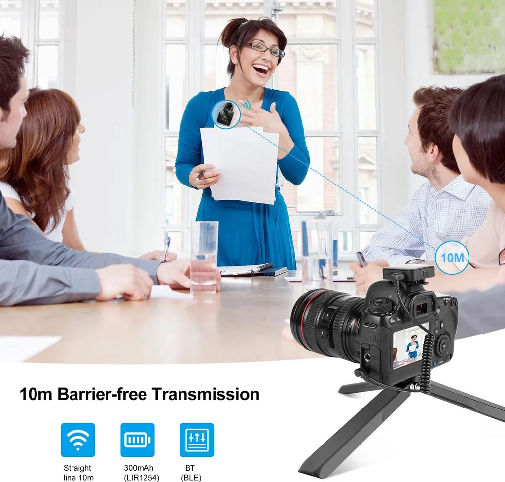 Microphone pour Vlogging et Interview sans fil 10m Smartphone Laptop