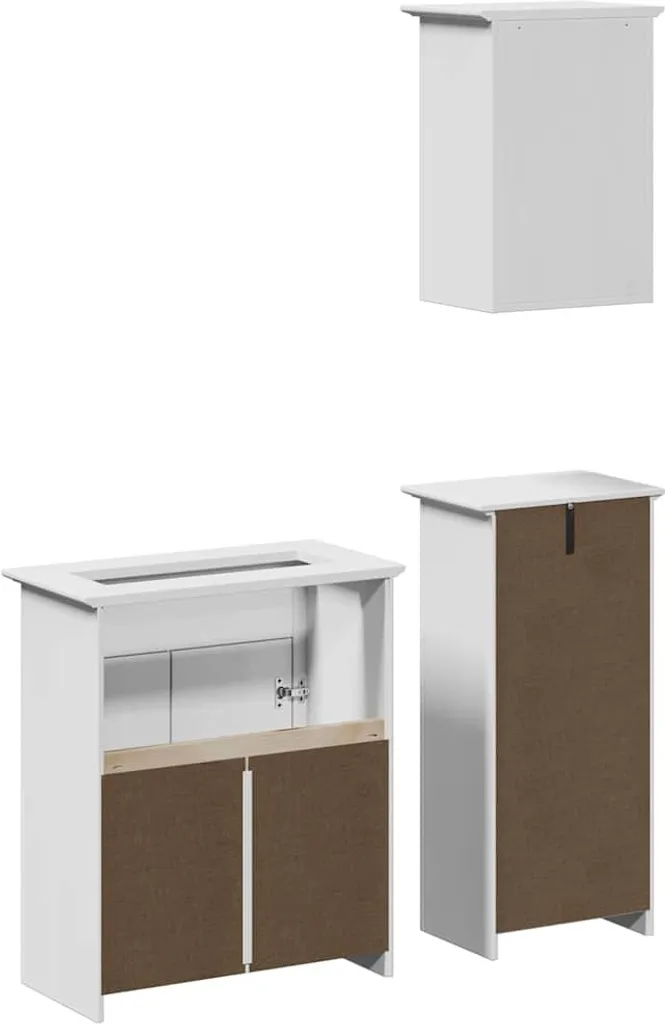Aménagez votre salle de bains avec l'ensemble 3 pièces BODO blanc bois