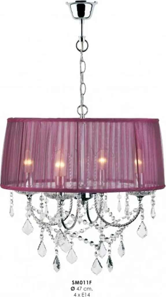 Suspension baroque en cristal Lila Ø 47 cm - Luminaire chic de salon