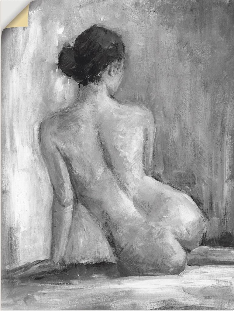 ARTland Wandbild, selbstklebend Figur in schwarz & weiß I Größe: 45x60 cm