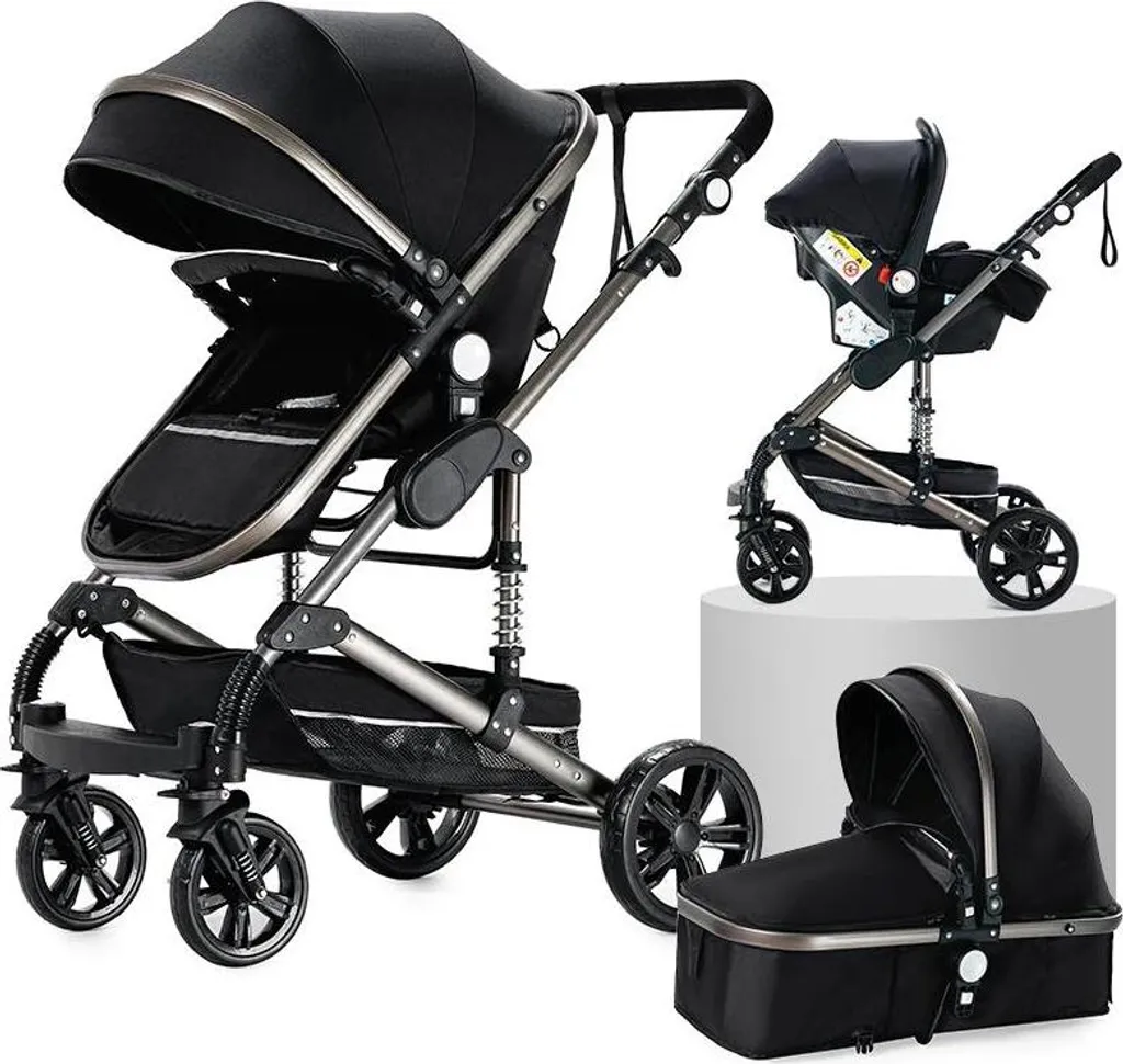Poussette combinée trio XR012-B polyvalente - Pack naissance évolutif 3en1