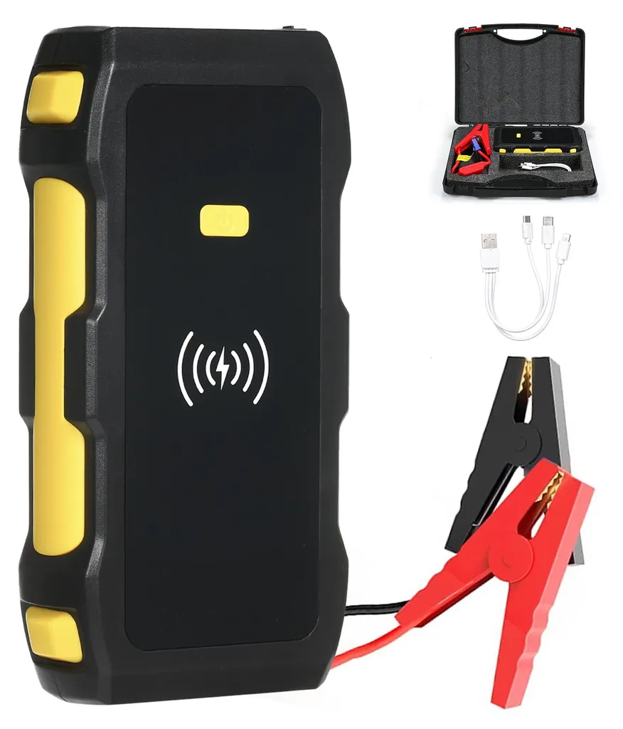 Démarreur de voiture 1200A puissant - Batterie externe Qi rapide