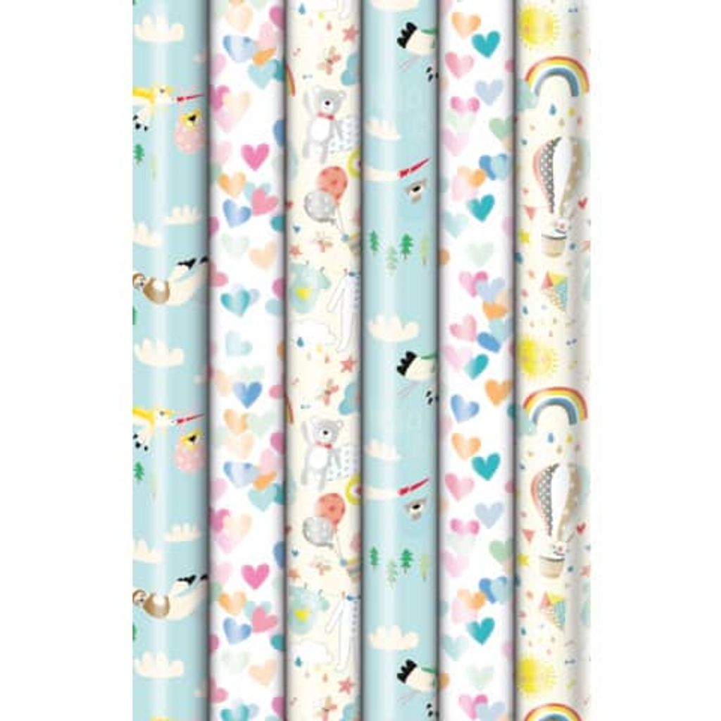 Sortiment Geschenkpapier Baby Geburt - 20 RöllchenRolle: €