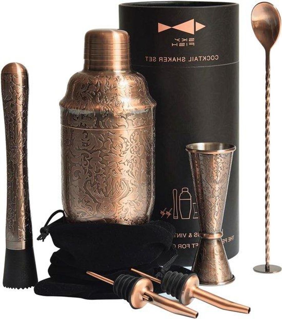 Professionelles Cocktail-Shaker-Set - Antikes Kupfer-Set - 6-teilig - Bartender-Set