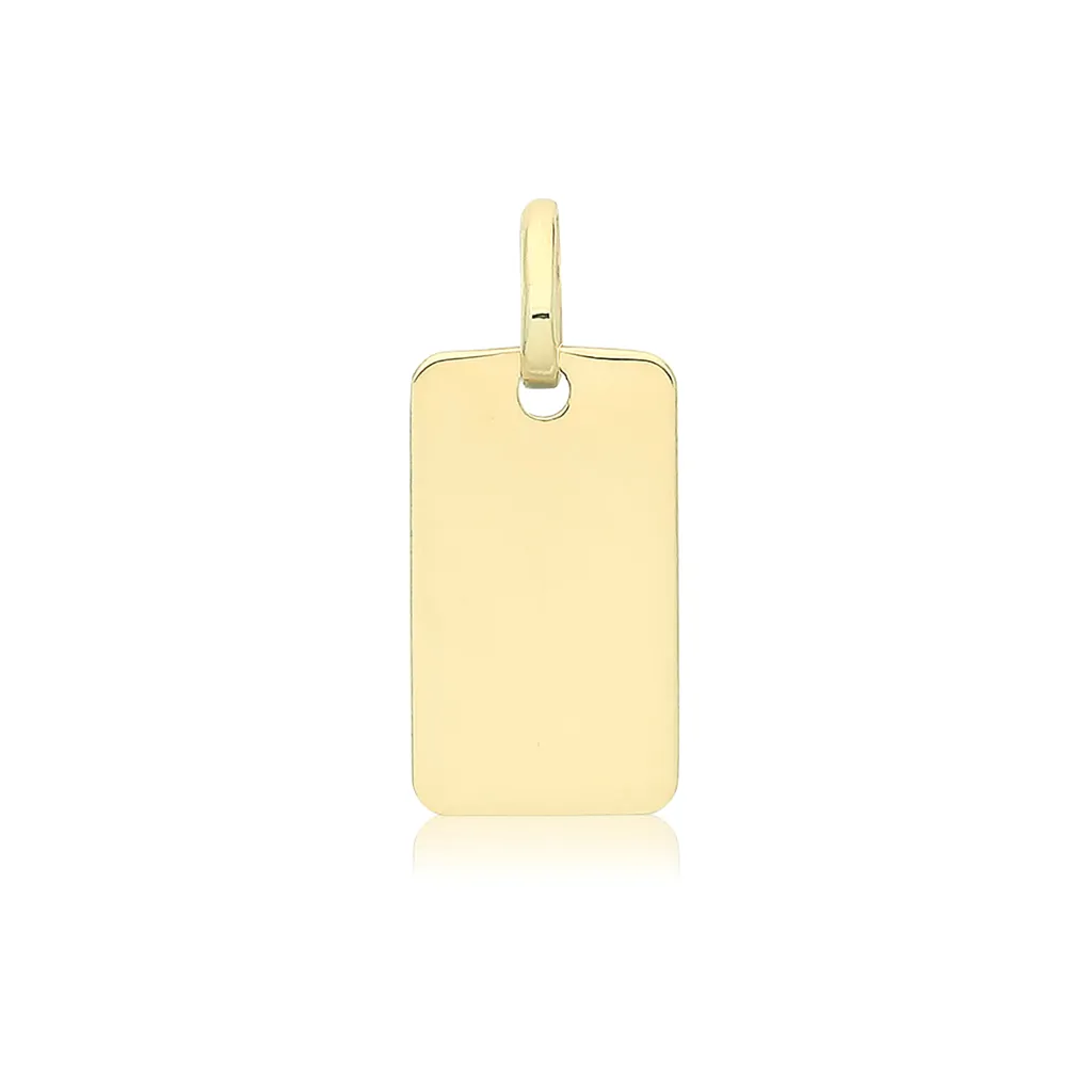 Pendentif Femme Plaque Militaire Or 375/1000 - Dog Tag 16x7mm TRS34576