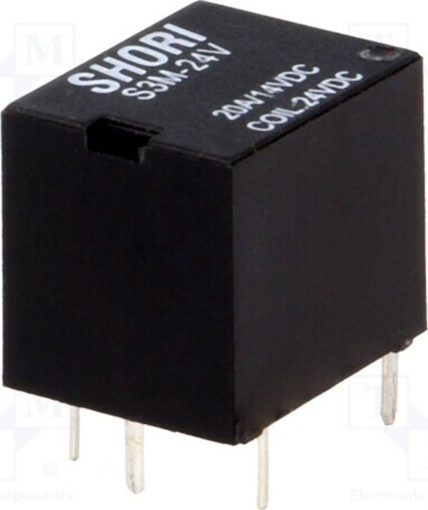 1x Relais: elektromagnetisch USpule : 24VDC 20A/14VDC Mini S3M-24-1C Elektromagn
