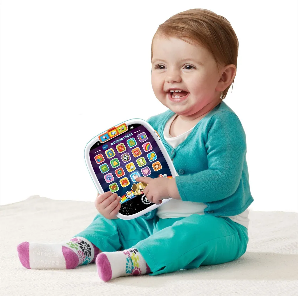 Jouet d'éveil tablette éducative bleue pour bébé - Format 20x17 cm - 2