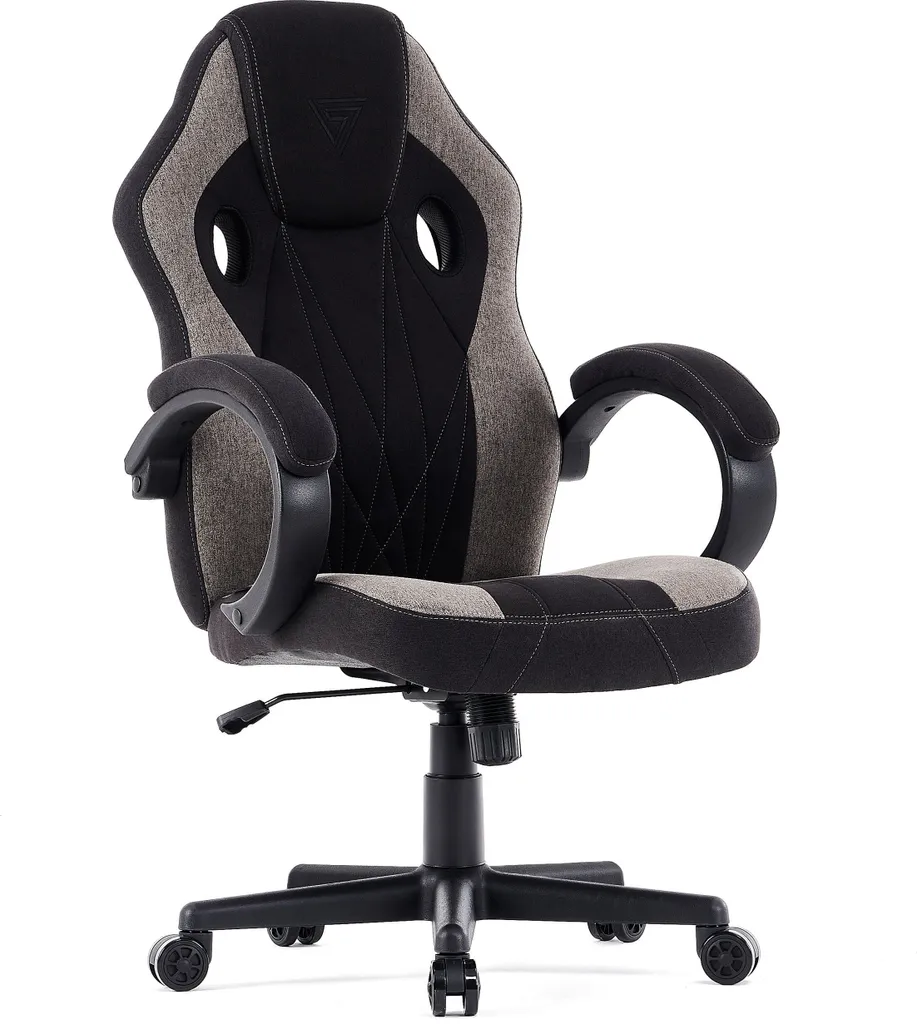 Chaise gamer SENSE7 Prism ergonomique contre le mal de dos en tissu gris