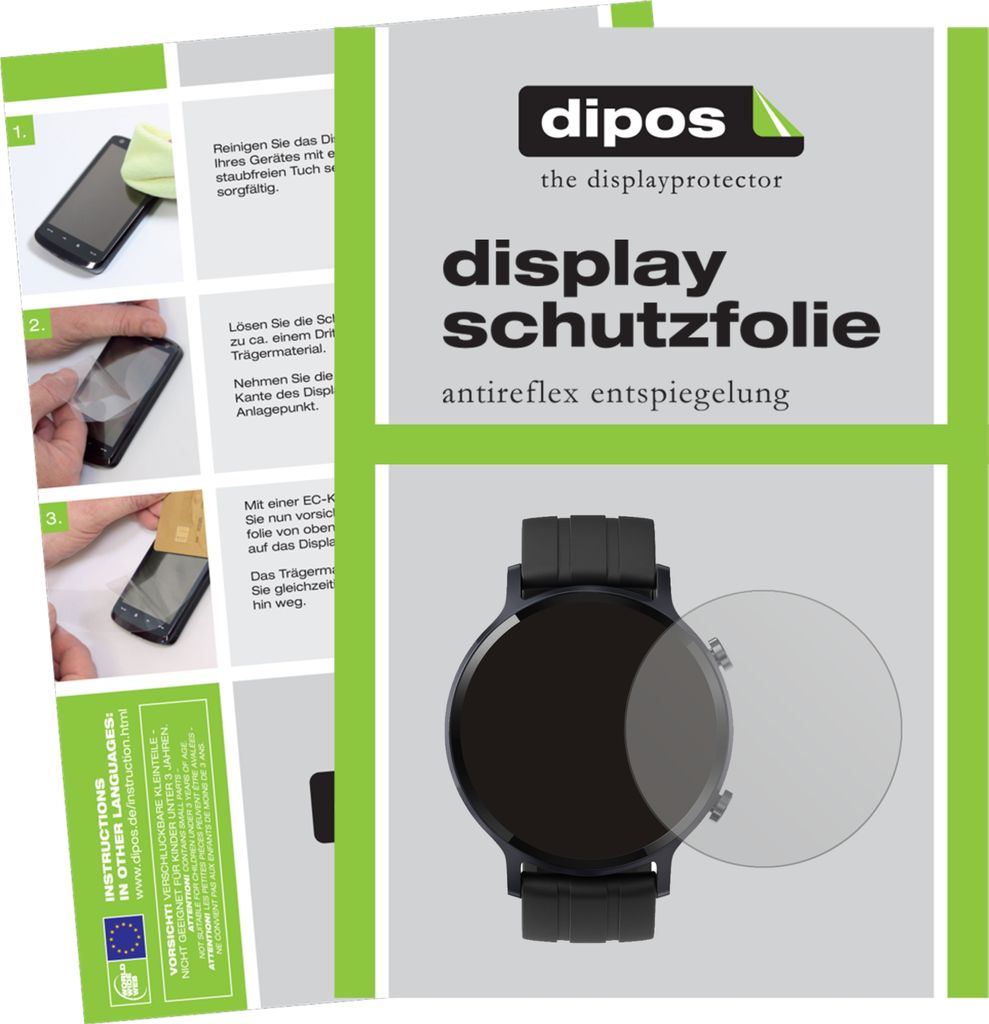 5x Schutzfolie für Oppo Realme Watch S matt Displayschutzfolie Folie Display Schutz dipos