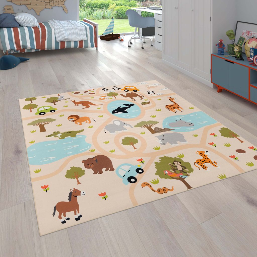 Teppich Kinderzimmer Kinderteppich Spielteppich Dschungel Produktbild 