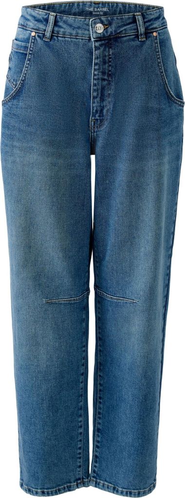 Oui Damen Jeans Relaxed Fit, verkürzte Länge, elastisch, blau, Größe 40