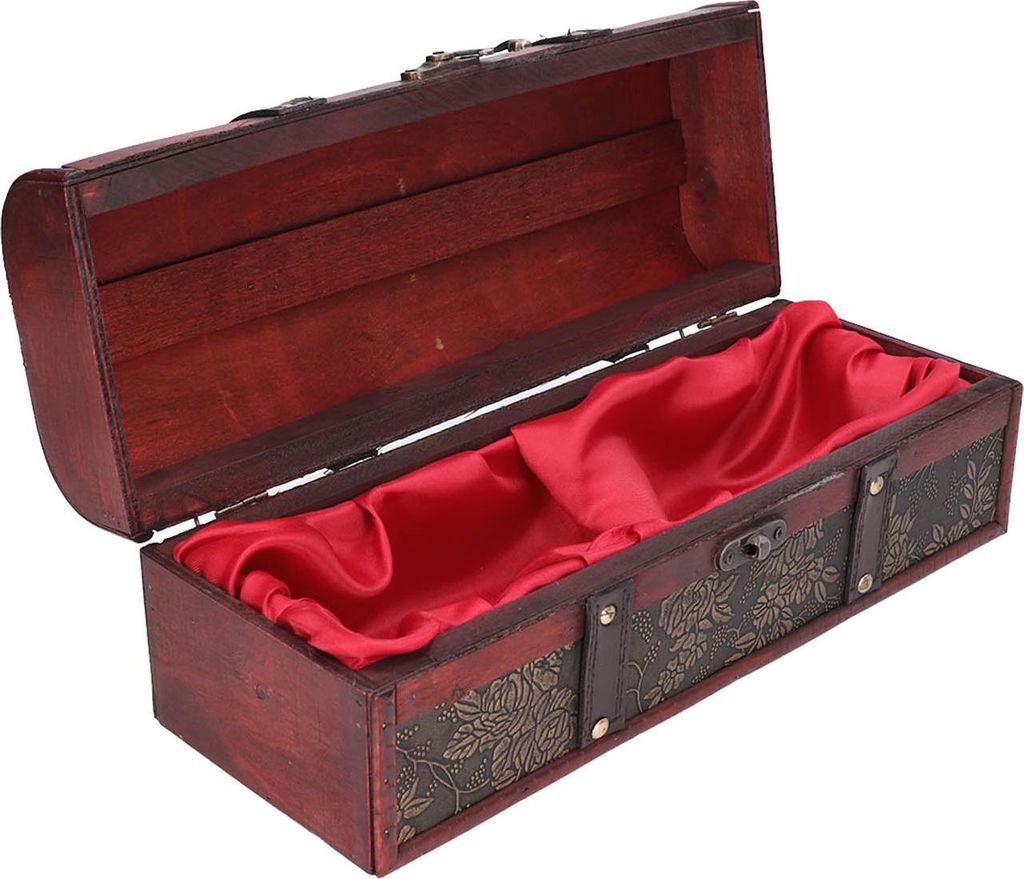Holz-Weinkiste im europäischen Retro-Stil mit aufgedrucktem Muster, Flaschenkiste zur Aufbewahrung von Wein, Geschenkverpackung