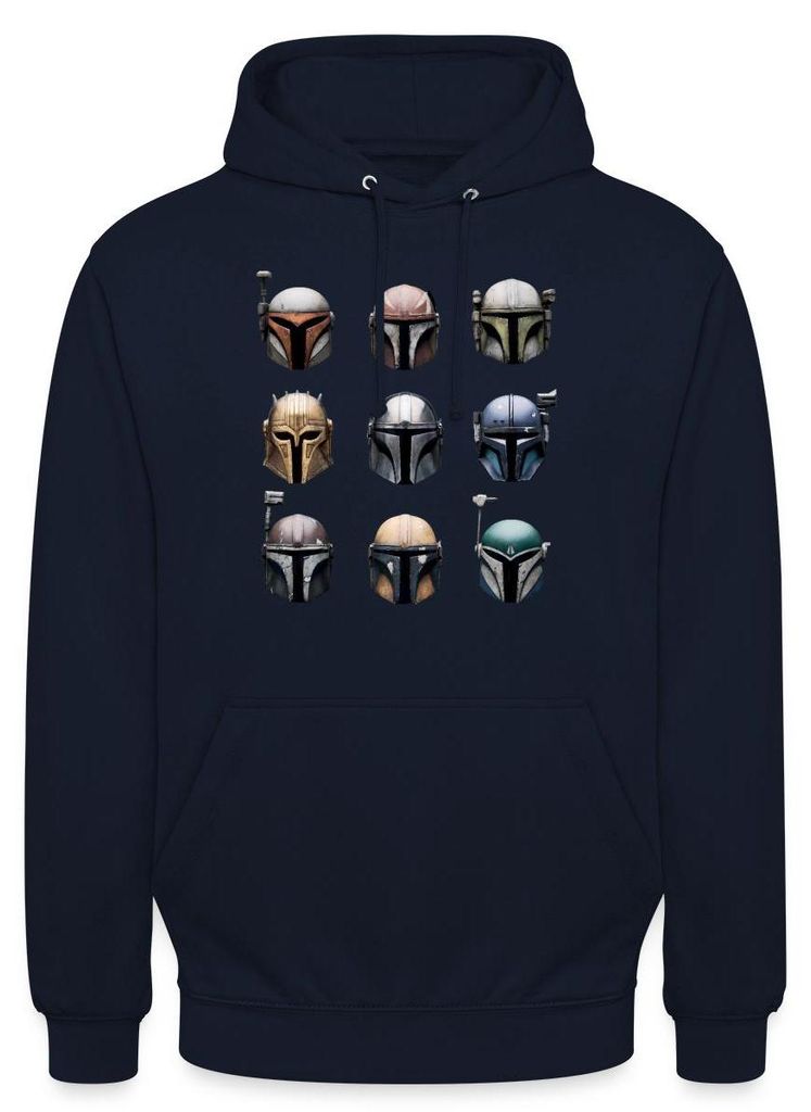 Star Wars: Mandalorian Mandalorianische Helme Uni Hoodie, L, Navy