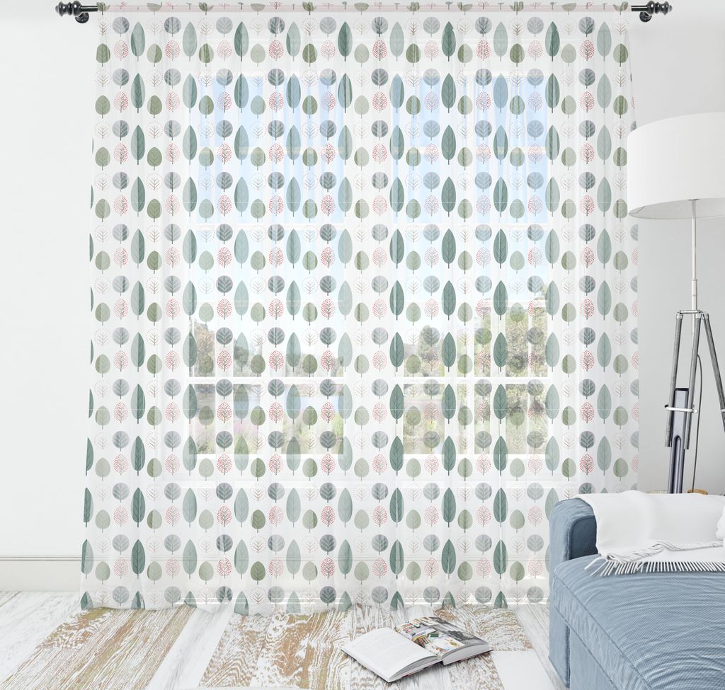 ABAKUHAUS Herbst Wandteppich, Saison Artsy Grüne Bäume Früchte auf Neutraler Hintergrund, Wohnzimmer Schlafzimmer seidiges Satin Wandtuch, 160 c...
