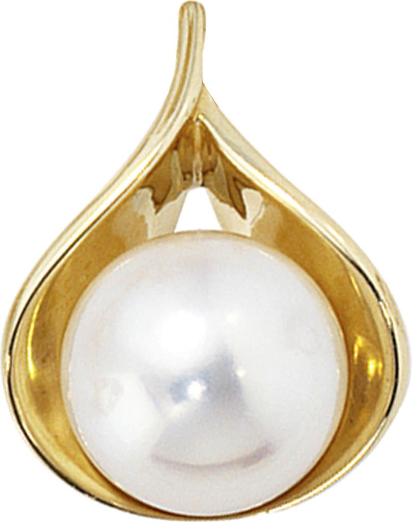 Schmuck Anhänger aus 585 Gold Gelbgold mit Süßwasser-Zuchtperle Halsschmuck