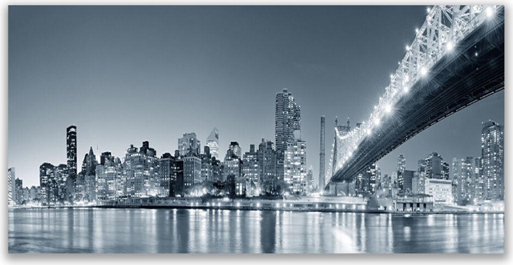 Küchenrückwand aus Glas 140x70cm Spritzschutz Stadt Brücke Architektur