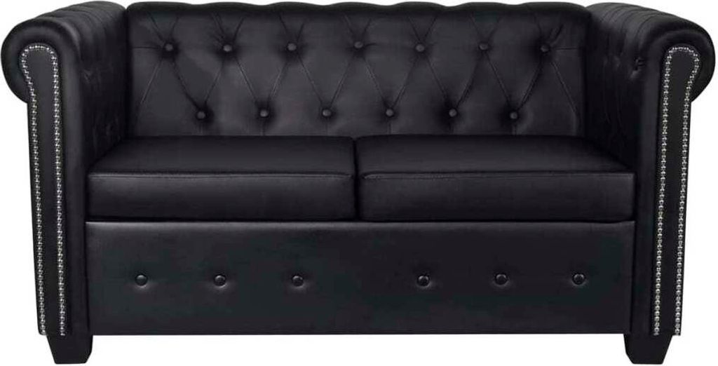 vidaXL 2-osobowa sofa Chesterfield ze sztucznej skóry, Zdjęcie produktu 
